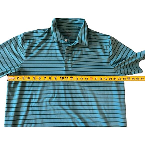 L L Bean‎ Men’s Polo Size L Tall Slightly Fitted Striped Blue/Green EUC - Picture 5 of 6